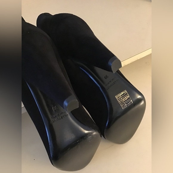 Jill Stuart women black suede heel boots US 8 - Picture 11 of 12